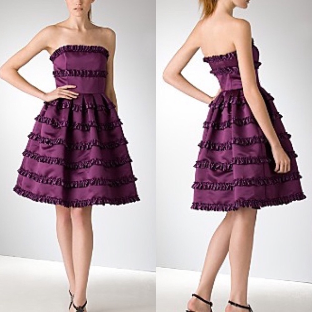 Betsey Johnson strapless purple cocktail dress